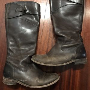 Frye Molly Button Boots Dark Grey 9.5